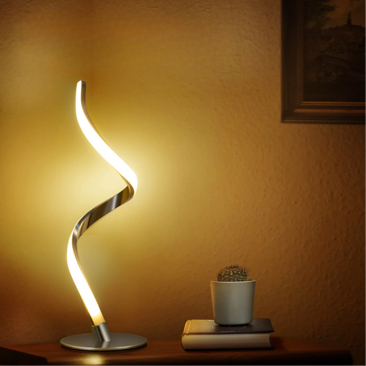 Modern Spiral Table Lamp -  Touch Control Bedside Lamp, 3 Colors & Fully Stepless Dimmable Nightstand Lamps for Bedroom, Living Room & Office(3000K 4000K 5000K)